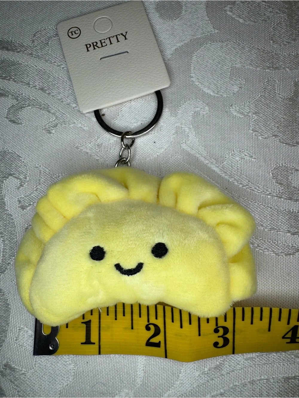 NWT Pretty Yellow Plush Dumpling Keychain bag charm